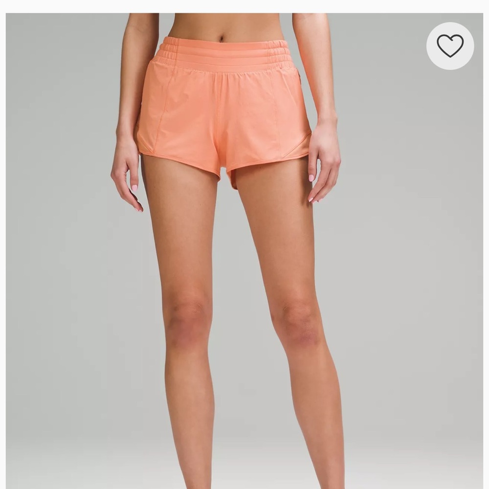 LULULEMON HR hotty hot shorts 2.5 inseam in coral kiss